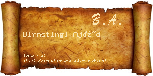 Birnstingl Ajád névjegykártya